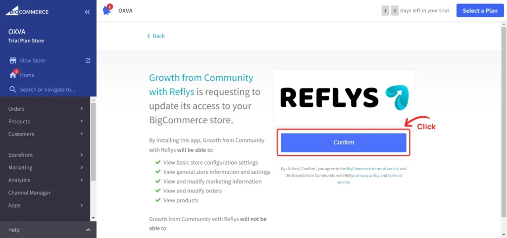 BigCommerce Installation Confirmation