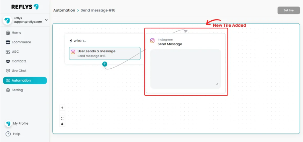 IG Send Message Tile