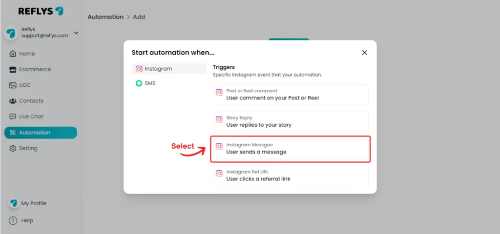 Instagram Message Automation