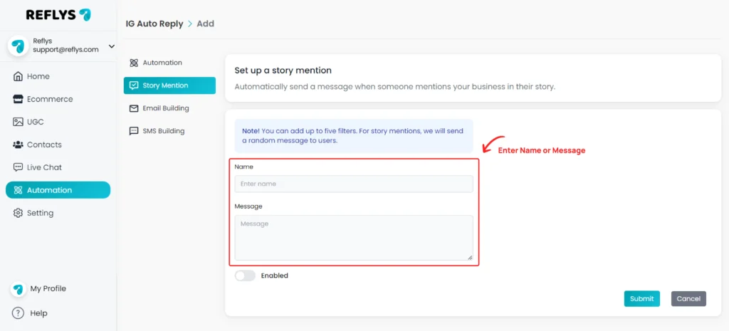 Story Mention Automation
