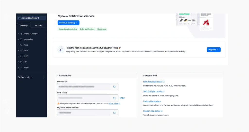 Twilio Dashboard image