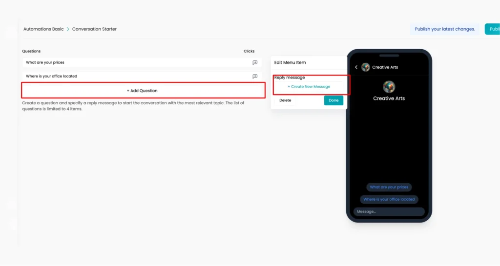 Add Questions image