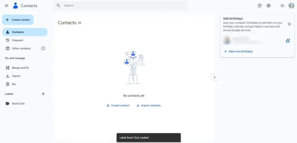 Group Label for Google Contacts