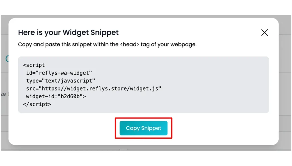 WhatsApp Widget Snippet