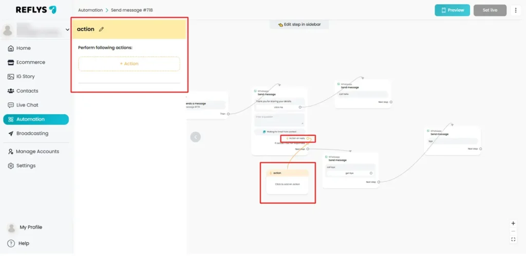 Action Block Flow of Automation