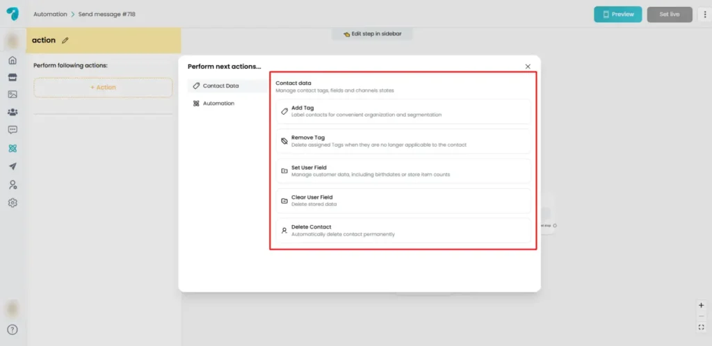 Action for Tags