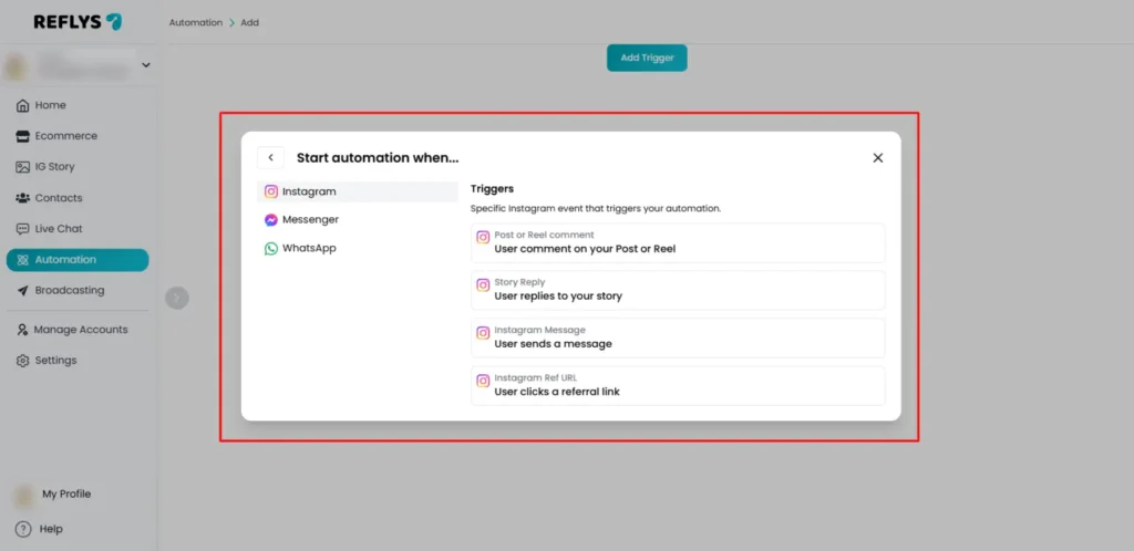 Automation Channels Trigger