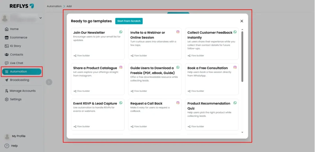 Automation Flow of Reflys