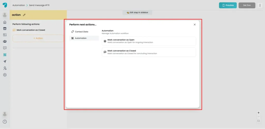 Automation in Action Buttons