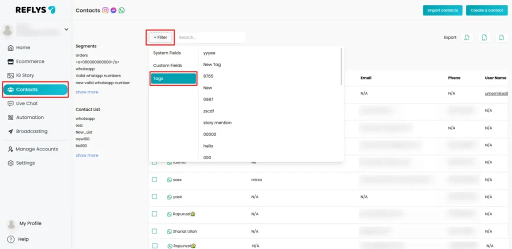 Create and Manage Tags in Reflys