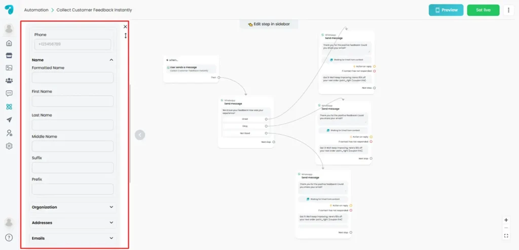 Customization of Contact