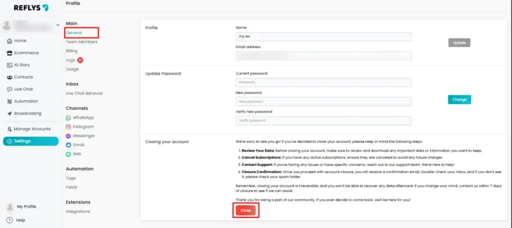 How to Delete Your Reflys Account
