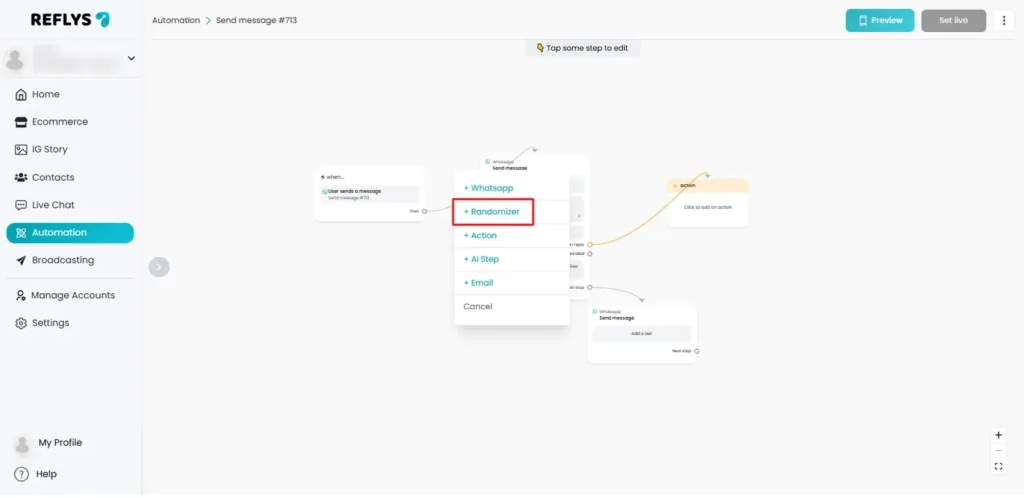 How to Use the Randomizer Step in Reflys
