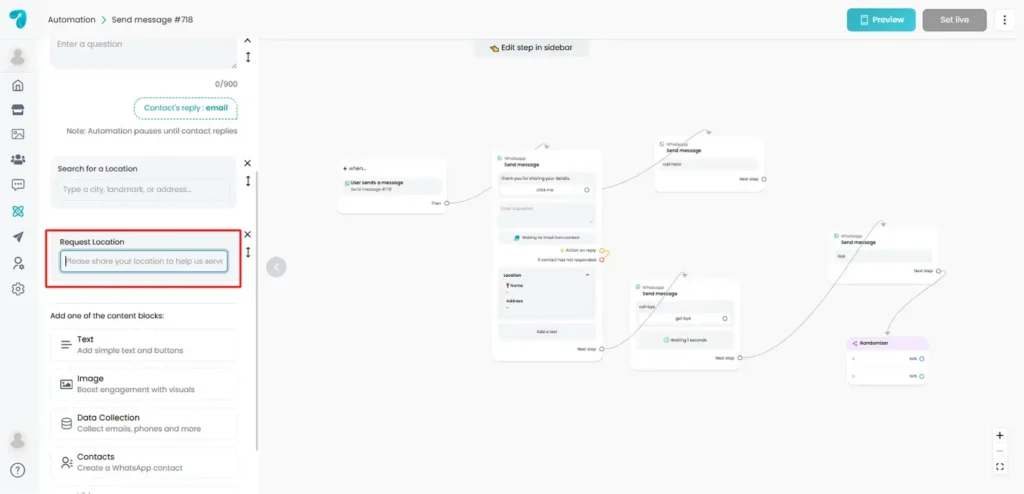 Location Request Block in Reflys