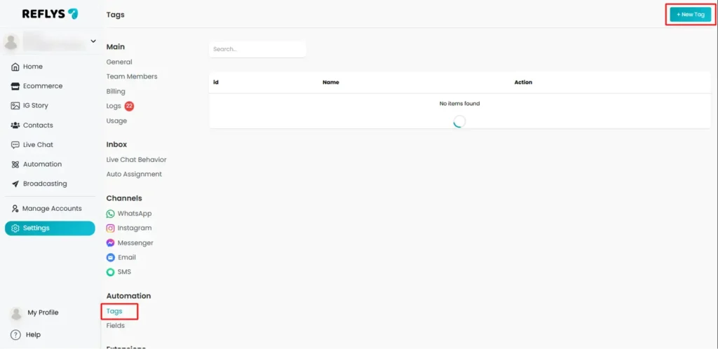 Manual Creation and Manage Tags in Reflys