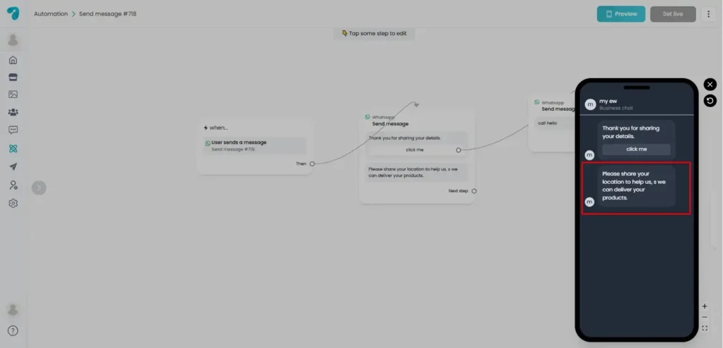 Preview Flow of Location Block in Reflys