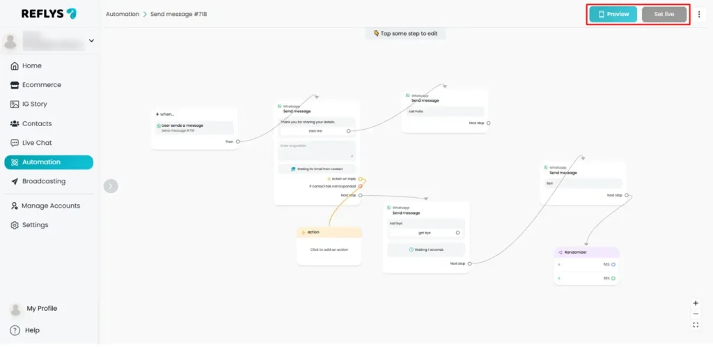 Preview and Set Live Automation