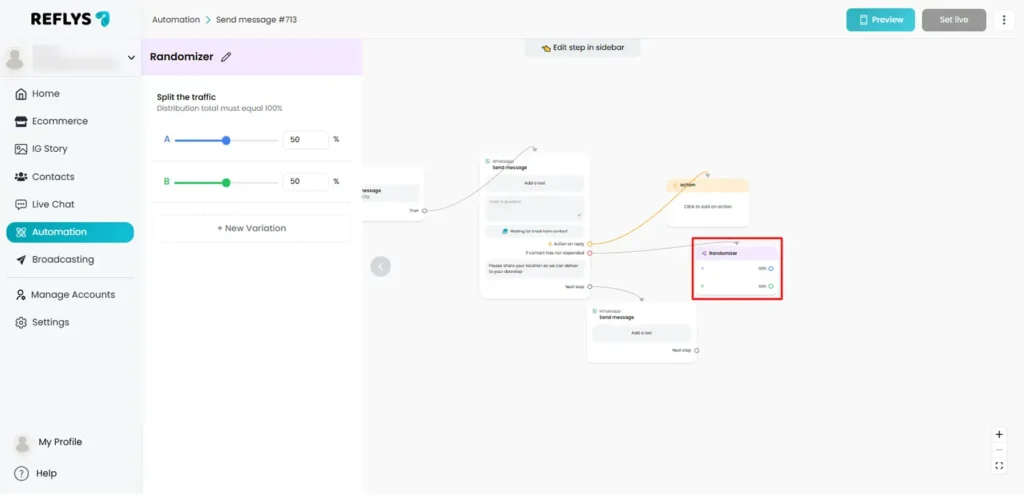 Randomizer Step in Reflys