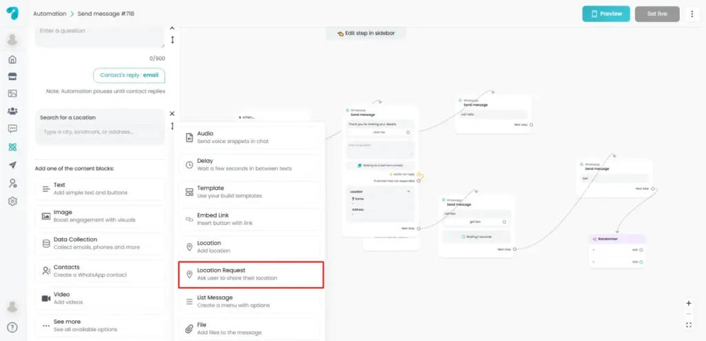 Requesting the Customer’s Location