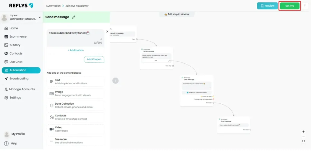 Save and Activate Automation