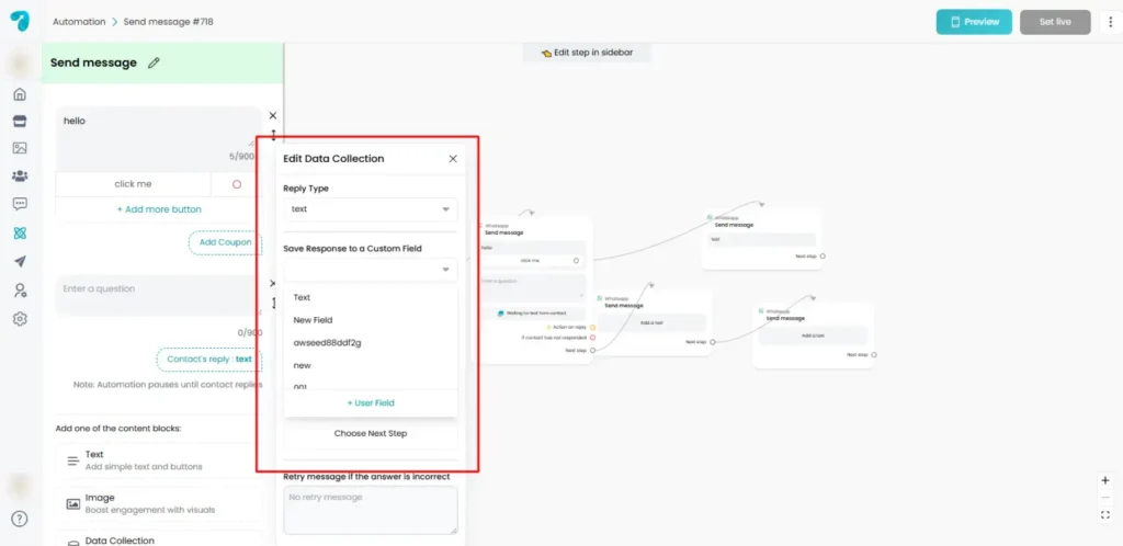 Saving Responses to Custom Fields