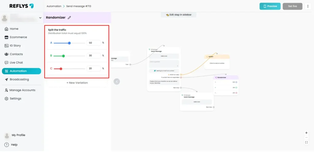 Set Percentages in Randomizer