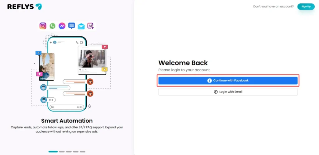 Sign Up with Facebook