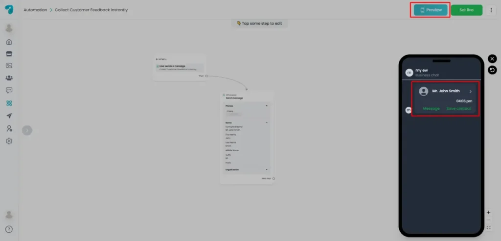 Test the Contact Message