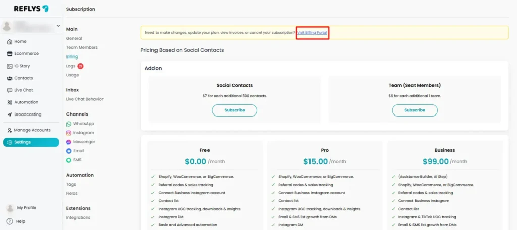 Visit Billing Portal
