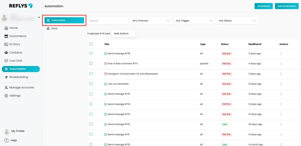 Working with Sample Automations