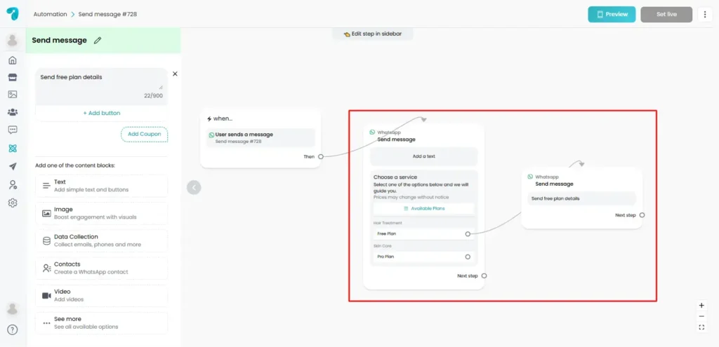 Link Options to Flow Actions in Reflys