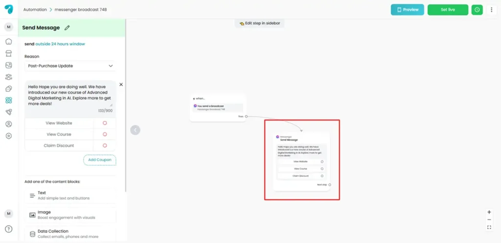 Add Buttons for Broadcasting in Reflys