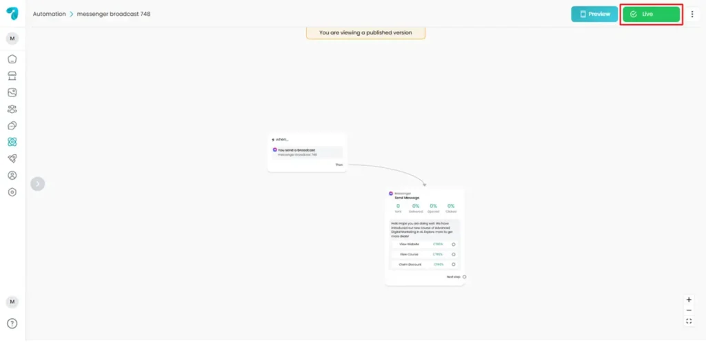 Broadcasting in Reflys Instantly Connect with your Audience