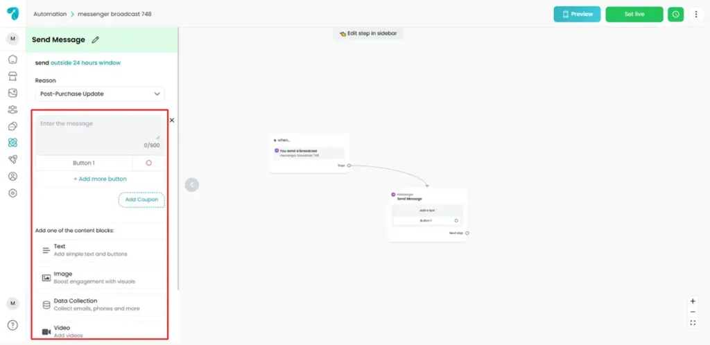 Create Your Message Content for Broadcasting