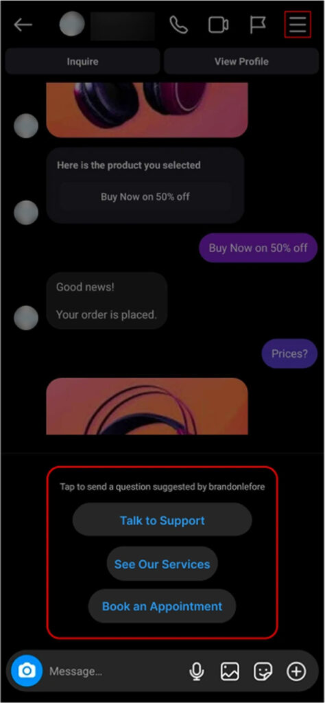 Instagram chat automation