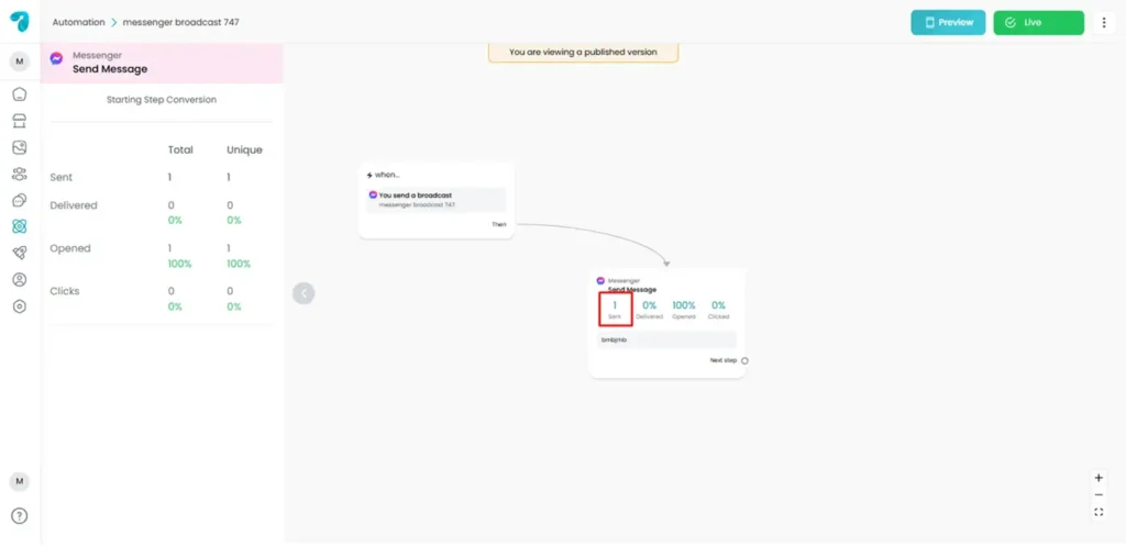 View total number of Messages in Reflys