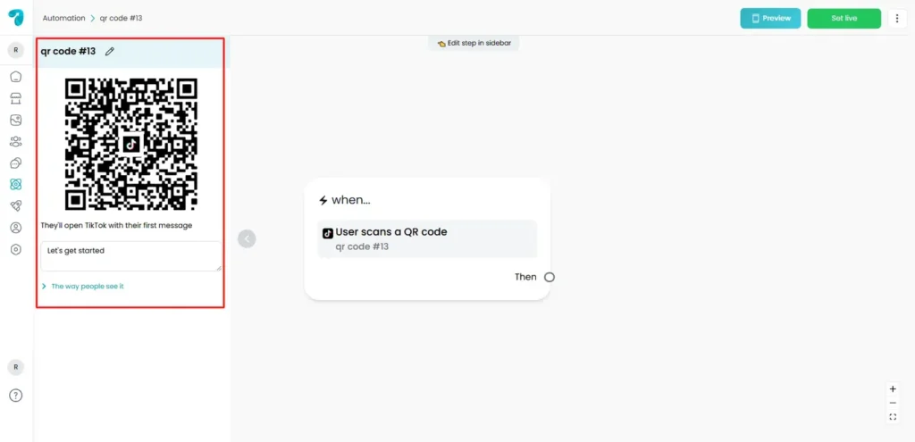 Configure TikTok QR Code Trigger in Reflys