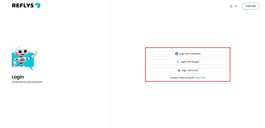 Login to Reflys Dashboard