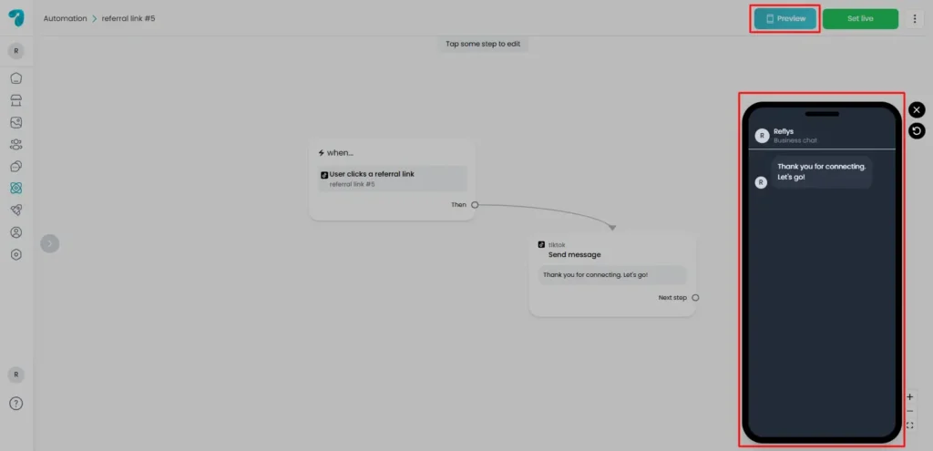 Preview TikTok Ref URL Trigger