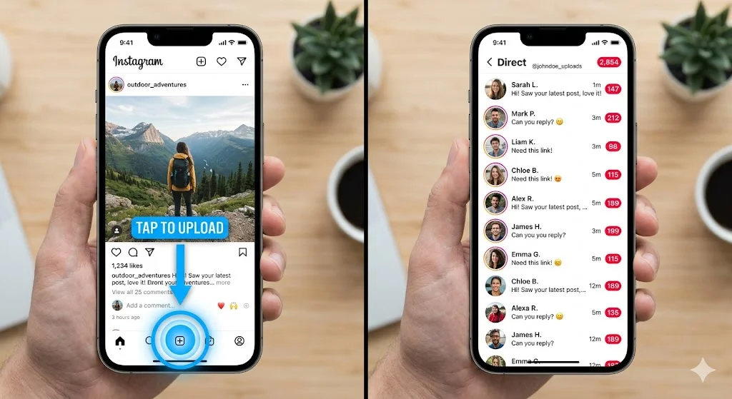 High volume Instagram direct message inbox needing automation
