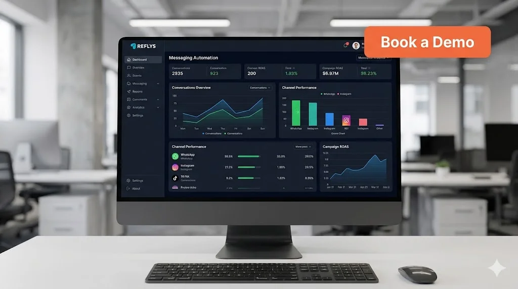 Reflys demo booking screen for instagram automation ai