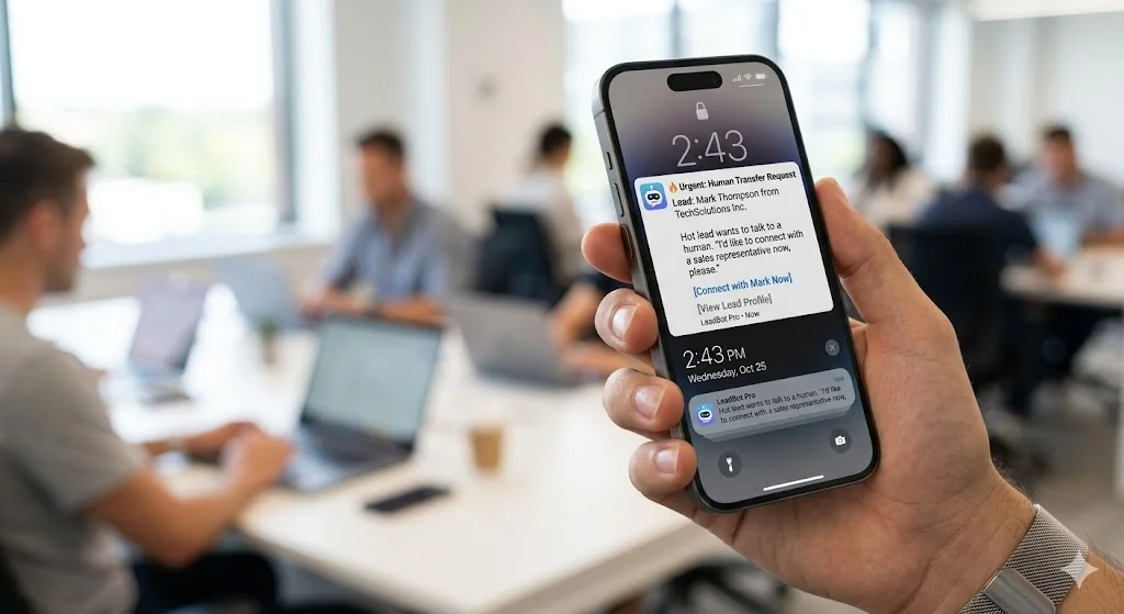 Top ai chat apps sending a mobile push notification to a sales