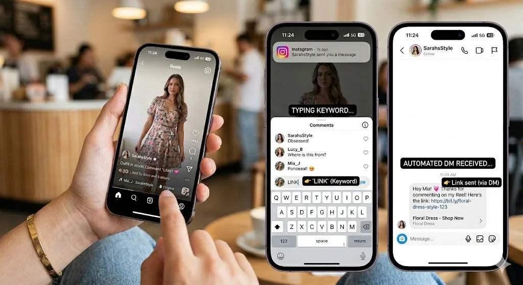 Using Instagram comment automation to send a private message