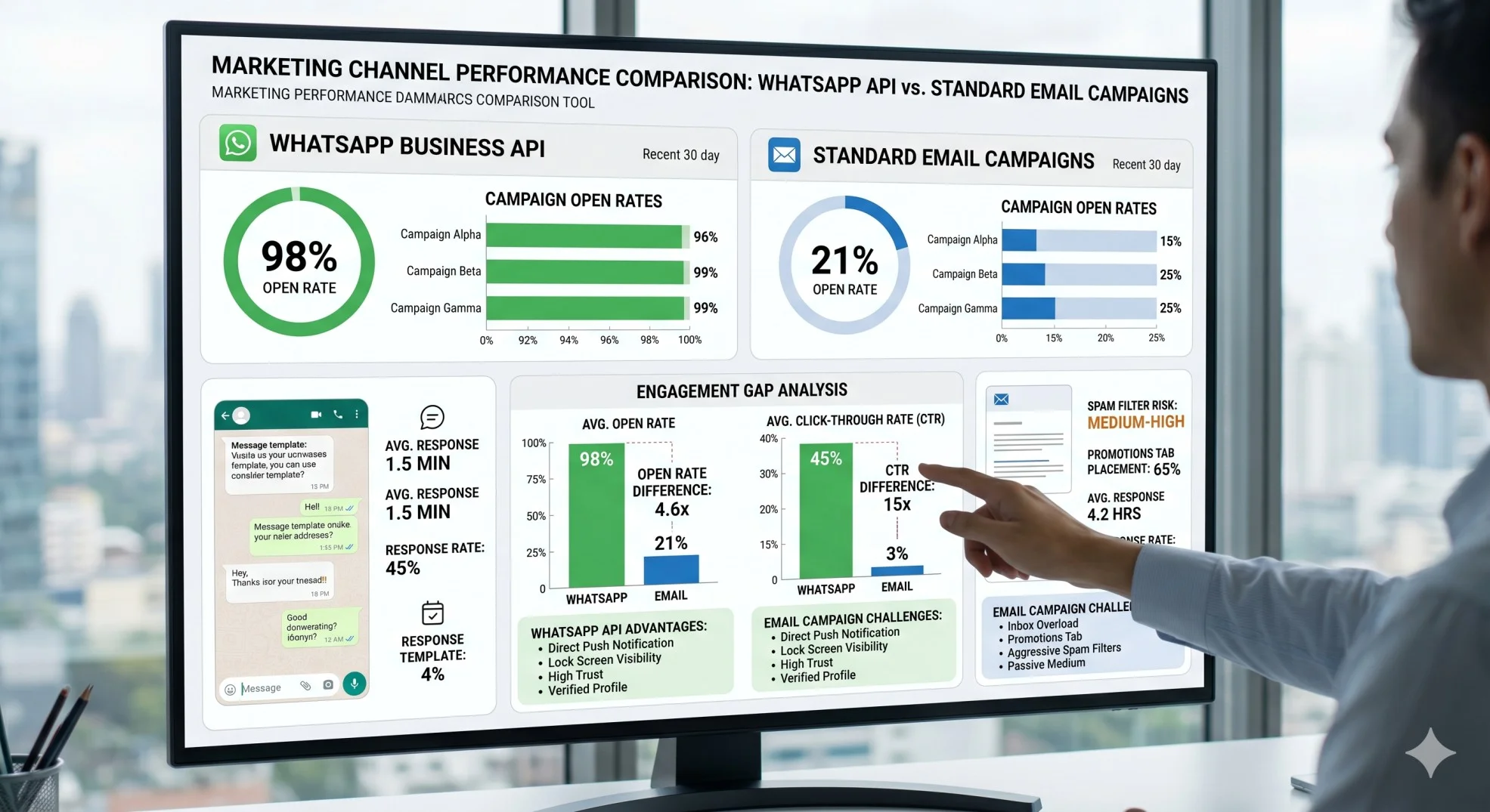 automatic email responder vs social media metrics