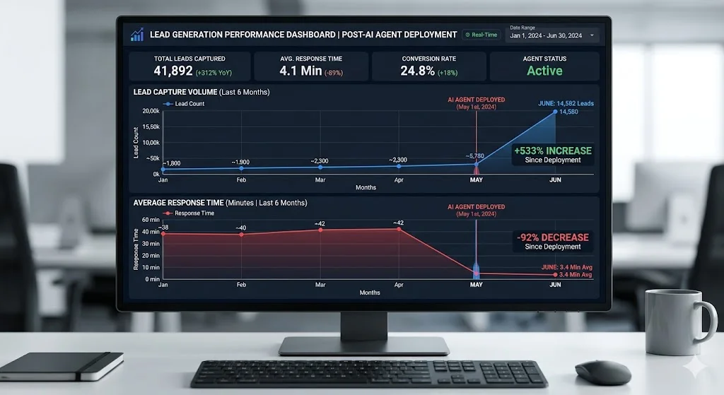 Analytics dashboard proving the superiority of a chatbot vs conversational agent in scaling sales