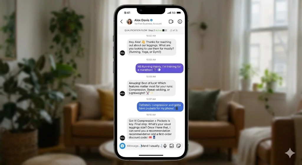 Automating lead generation live chat flows on Instagram