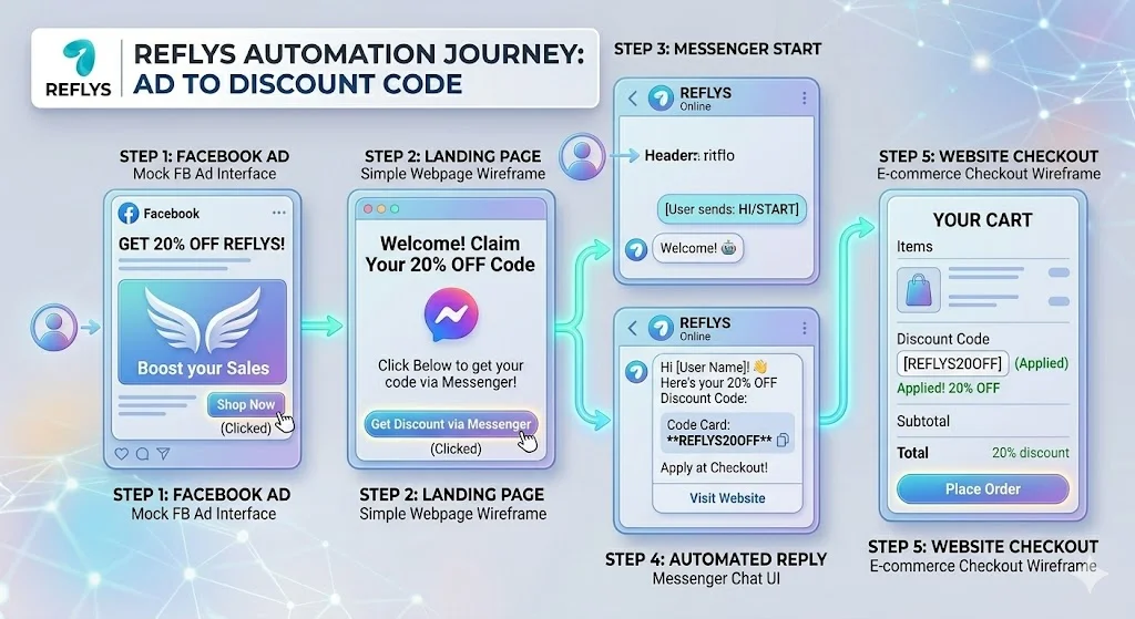 Customer journey wireframe mapping out a structured chatbot development process