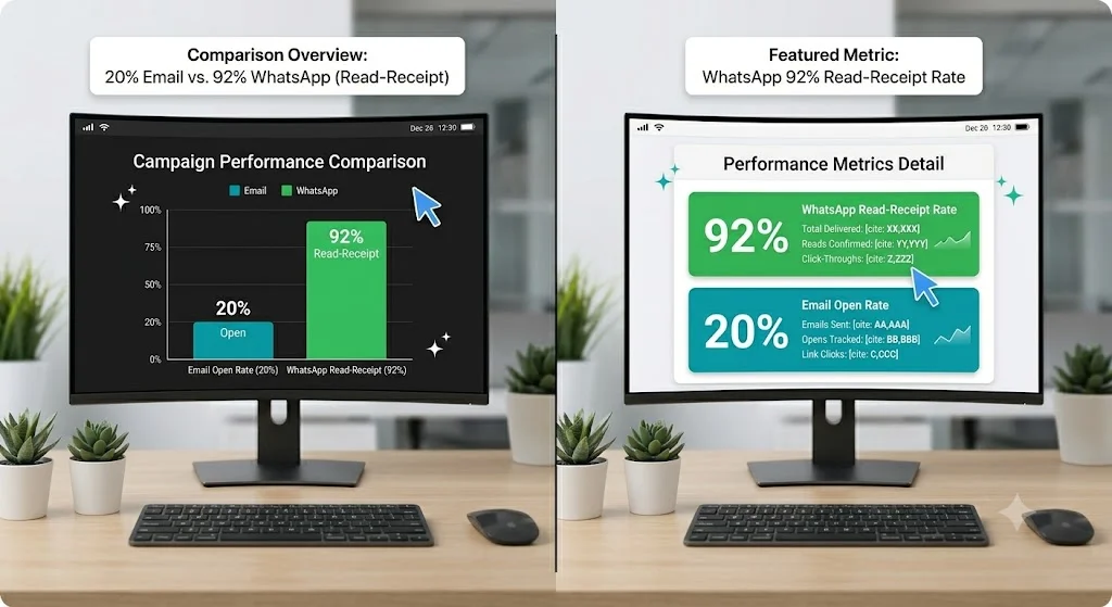 Dashboard analytics comparing email open rates to the best ai customer service agents