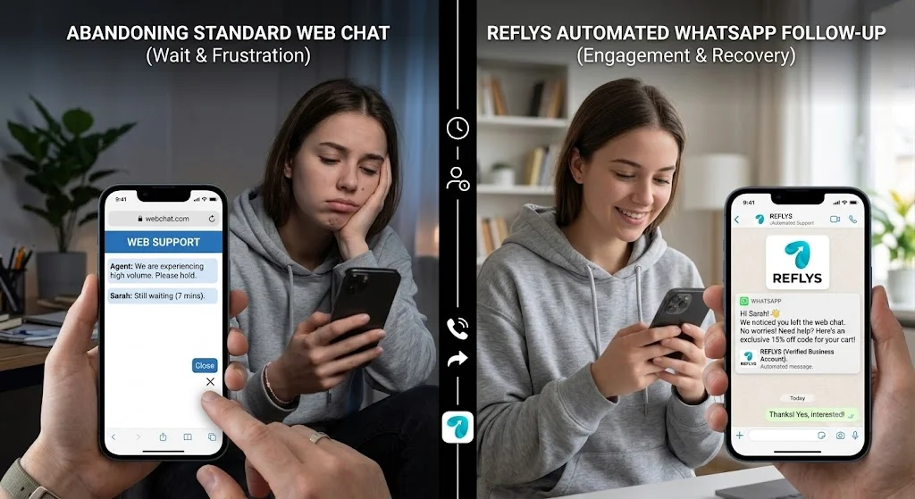 Floating WhatsApp button retention comparison
