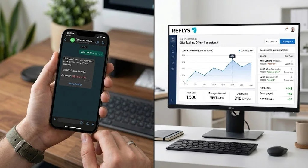 Tracking analytics for timed whatsapp messages